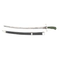 18th Century Silver Mounted Cuttoe with Green Dyed Spiral Grip