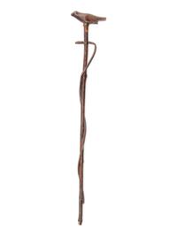 A Folk Art Carved Wood Bird and Serpent Cane