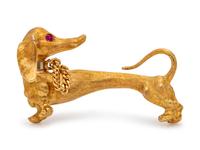 A Collection of Yellow Gold Brooches,