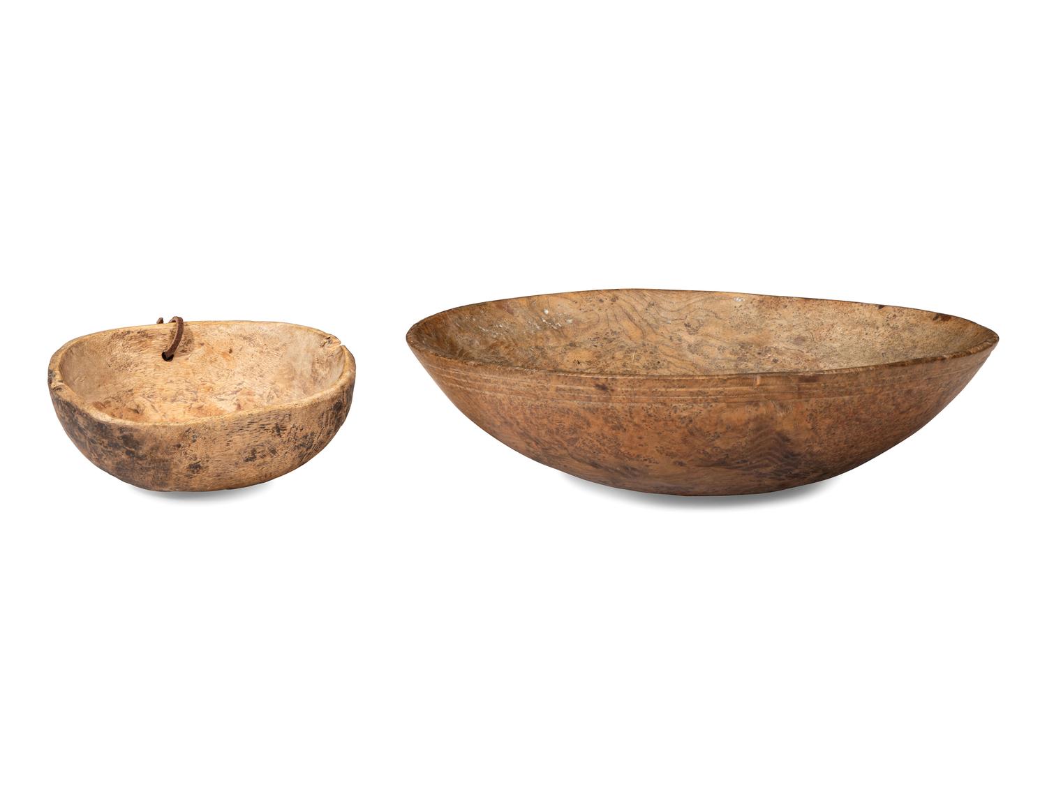 A Burl Wood Bowl and a Canoe Cup