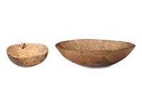 A Burl Wood Bowl and a Canoe Cup