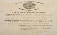 [POSTAL HISTORY]. KENDALL, Amos (1789-1869). Document signed ("Amos Kendall"), as Postmaster General. Washington, D.C., 1 June 1839.