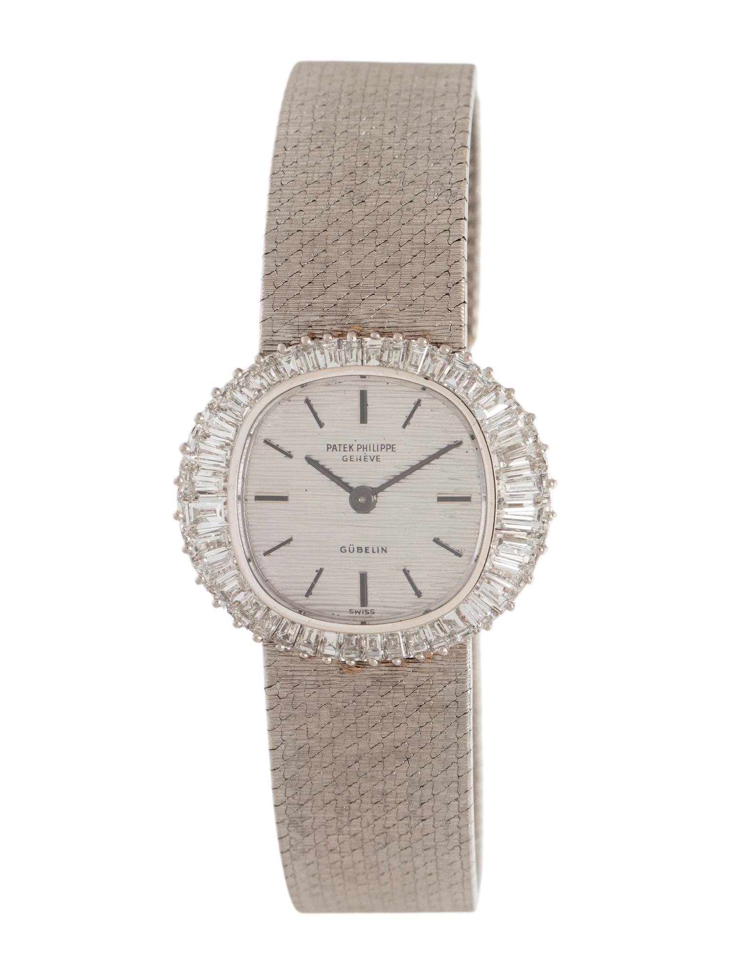 PATEK PHILLIPE, WHITE GOLD AND DIAMOND WATCH RETAILED BY AND SIGNED GÜBELIN