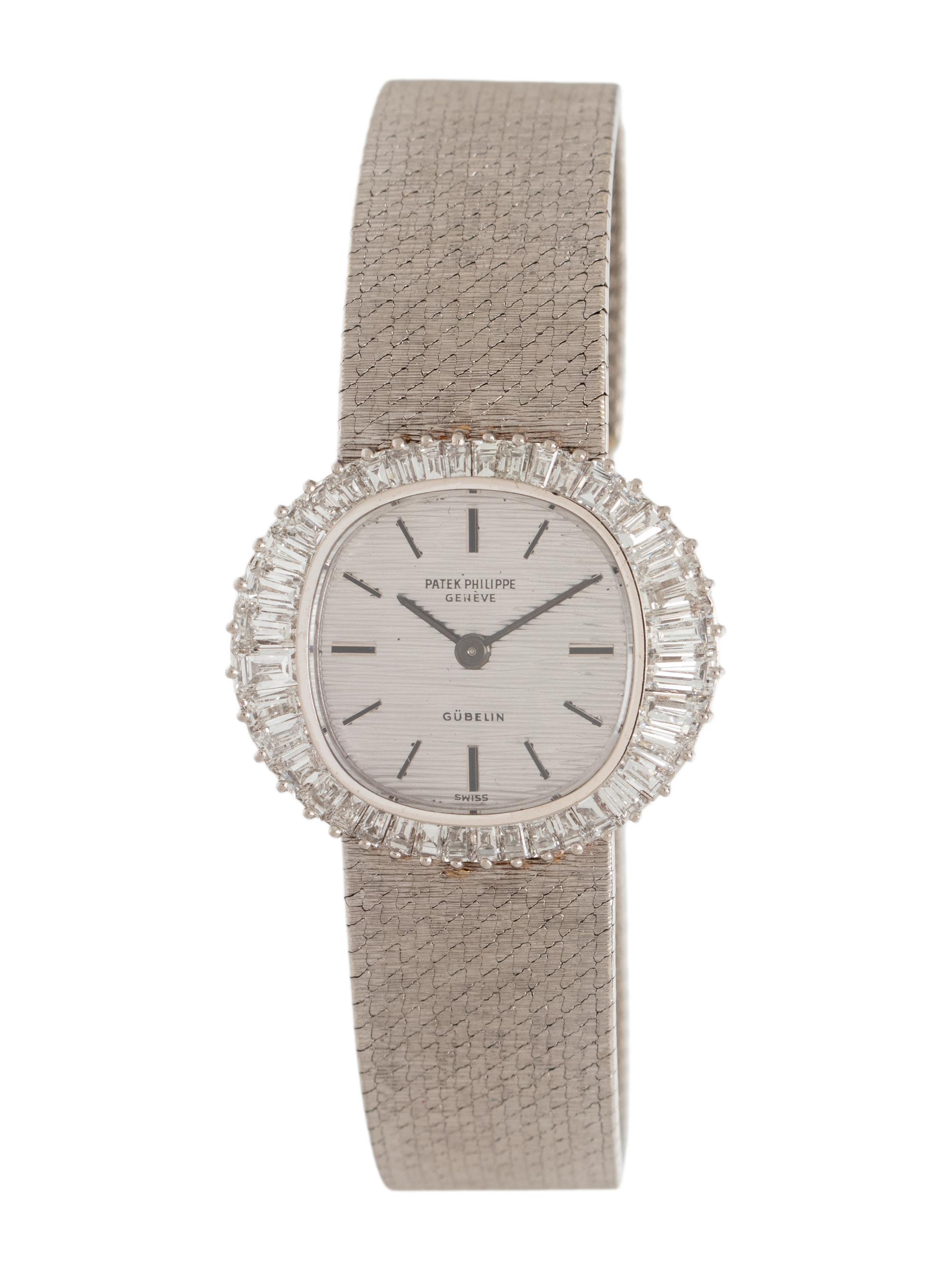 PATEK PHILLIPE, WHITE GOLD AND DIAMOND WATCH RETAILED BY AND SIGNED GÜBELIN