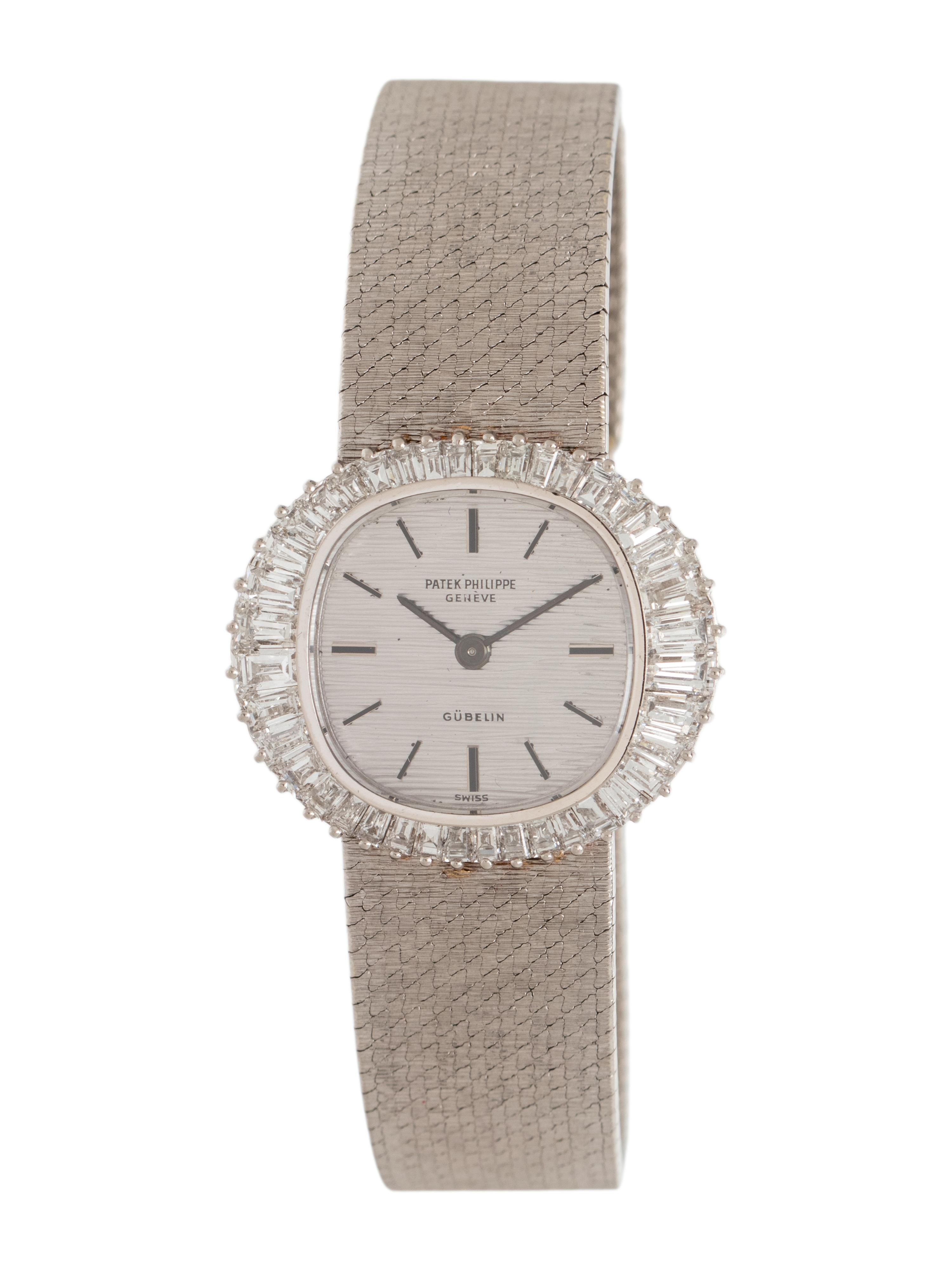 PATEK PHILLIPE, WHITE GOLD AND DIAMOND WATCH RETAILED BY AND SIGNED GÜBELIN