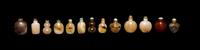 13 Chinese Glass Imitating Agate Snuff Bottles