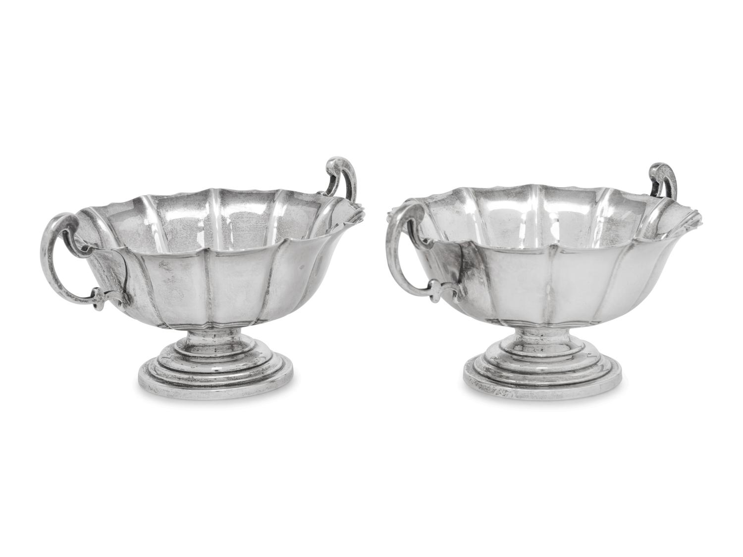 A Pair of Cartier Silver Candy Dishes
