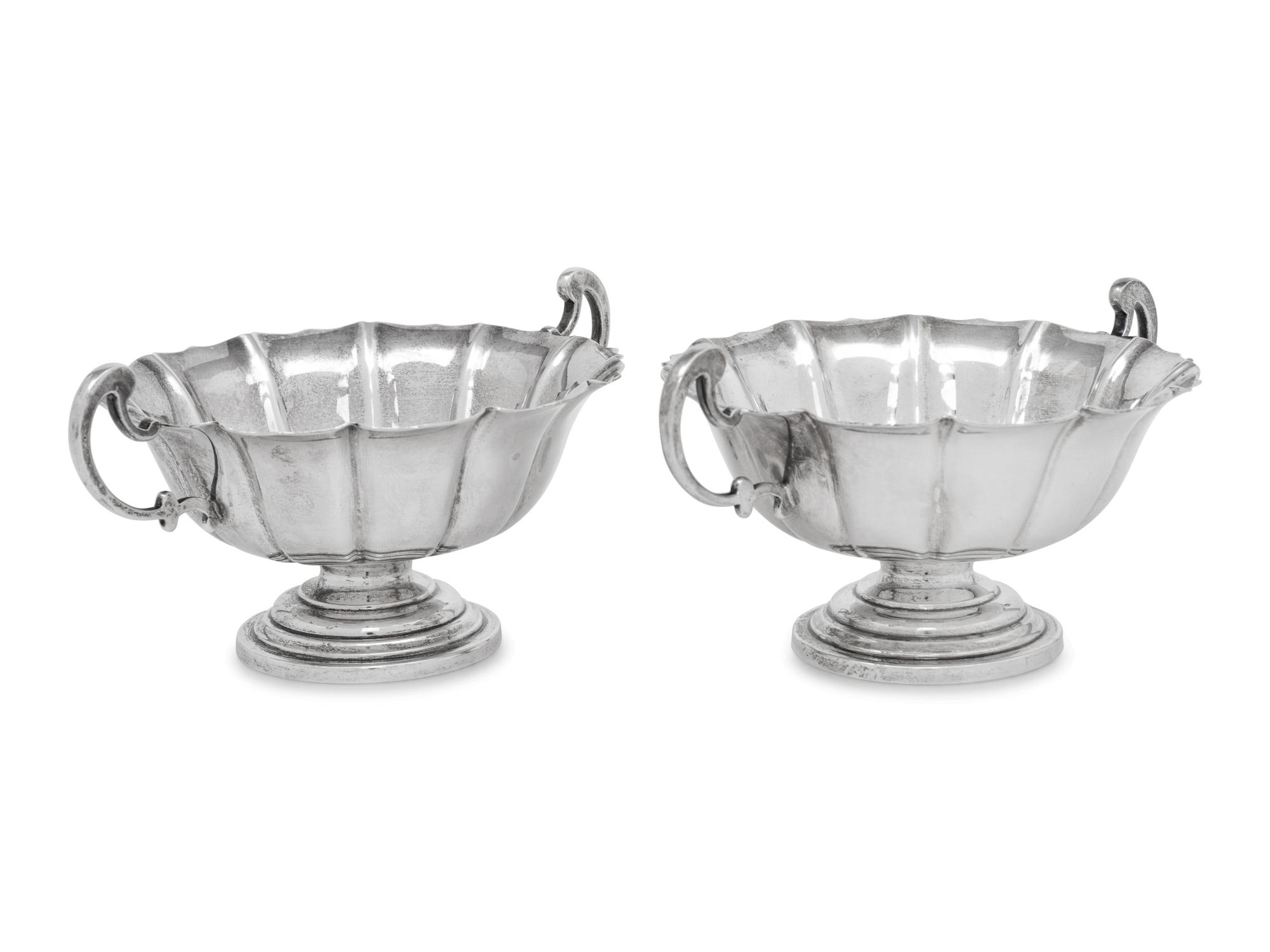 A Pair of Cartier Silver Candy Dishes