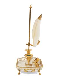A Palais Royal Gilt Bronze, Shell and Mother-of-Pearl Candelabrum à Écran