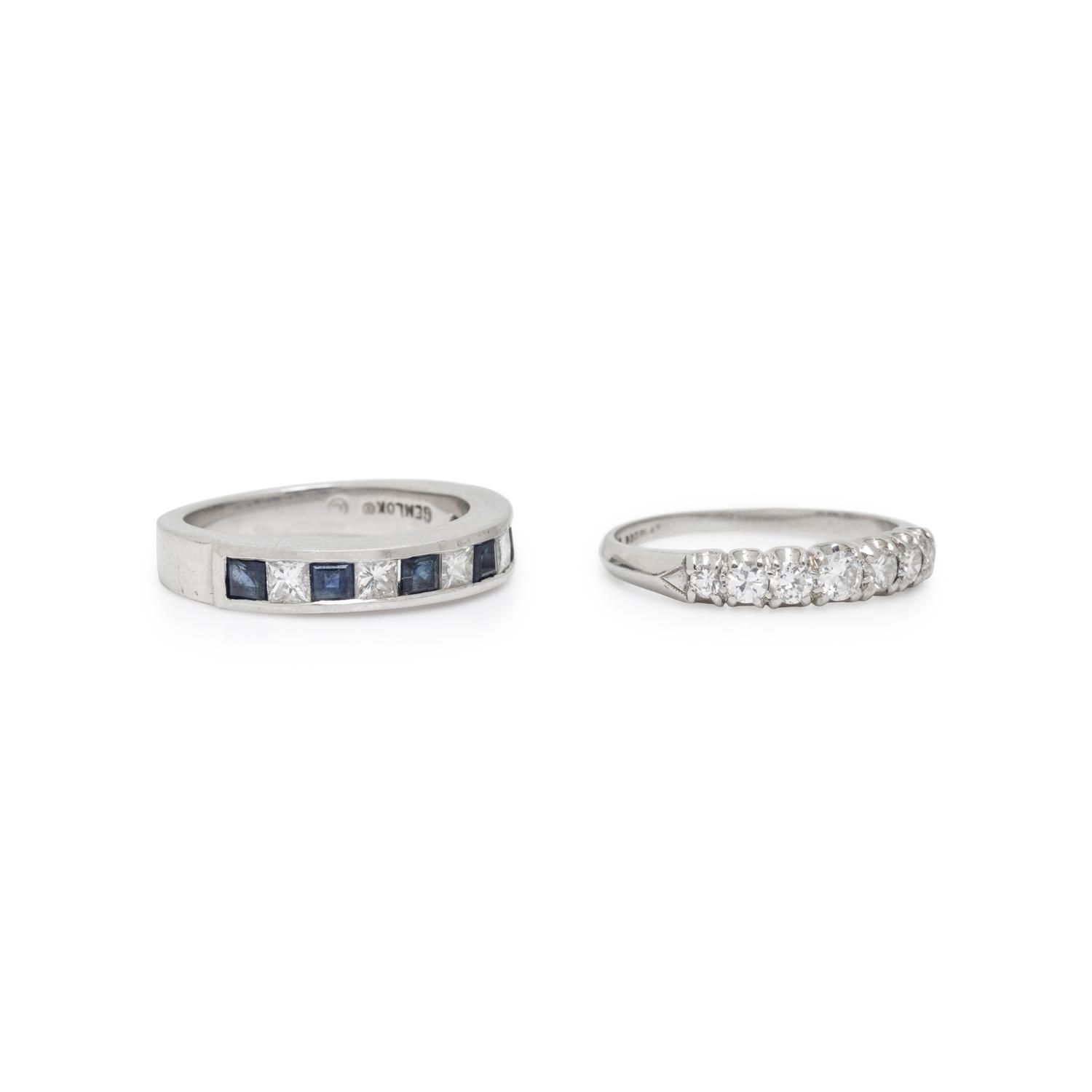 TWO PLATINUM AND DIAMOND BANDS