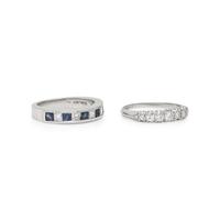 TWO PLATINUM AND DIAMOND BANDS