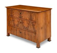 A Biedermeier Burl Walnut Commode