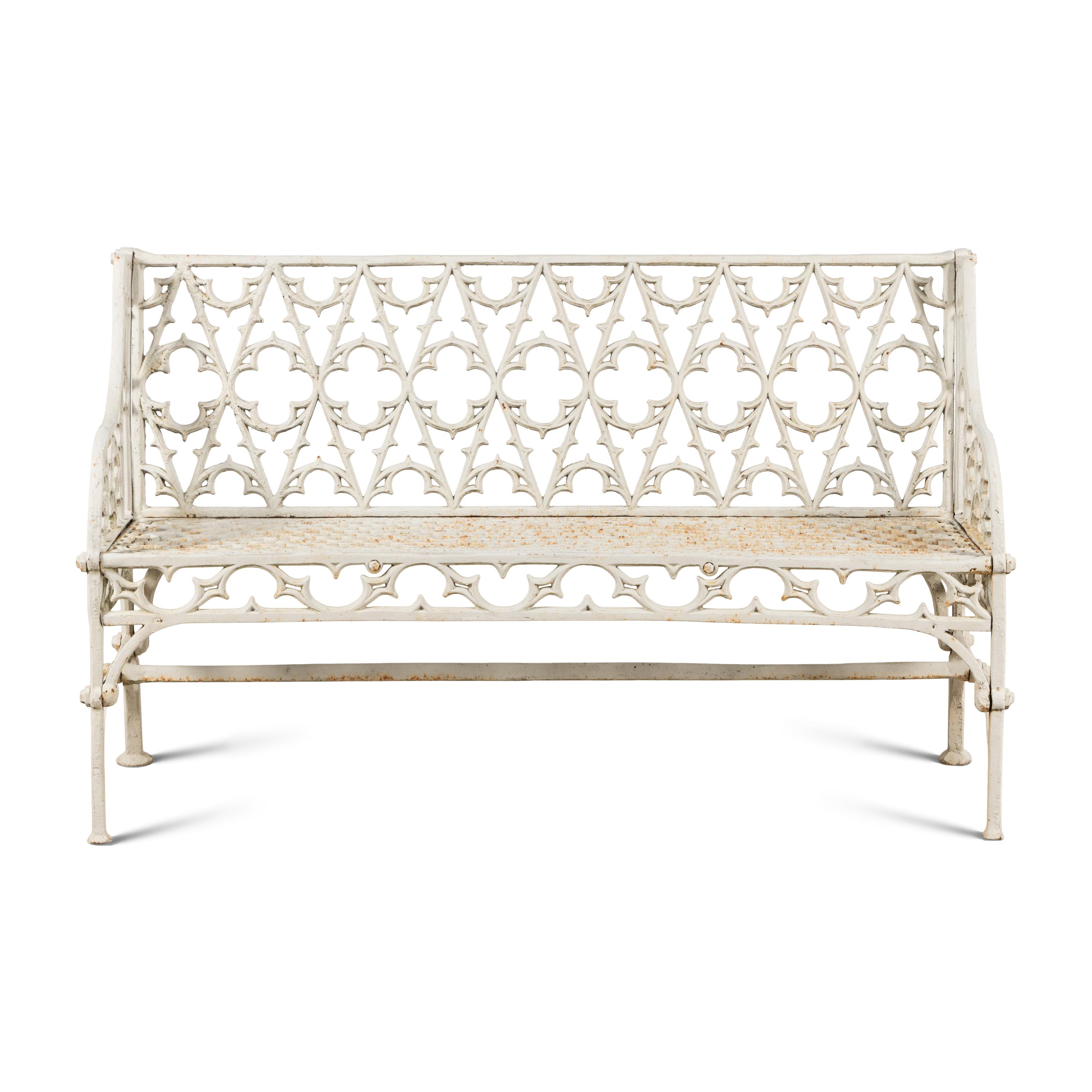 A Victorian Style Painted Iron Bench