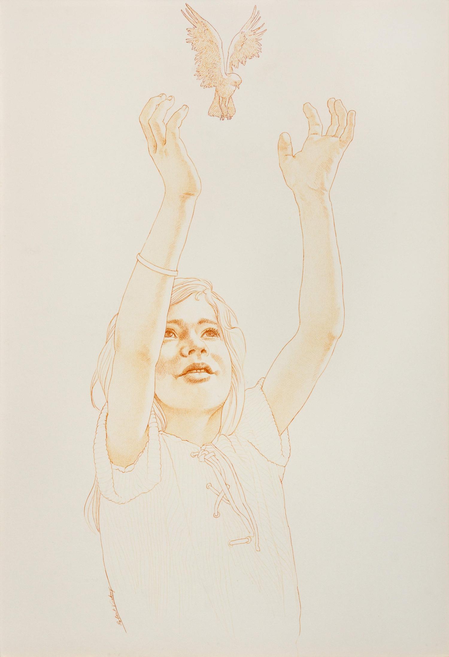 Girl Freeing Bird