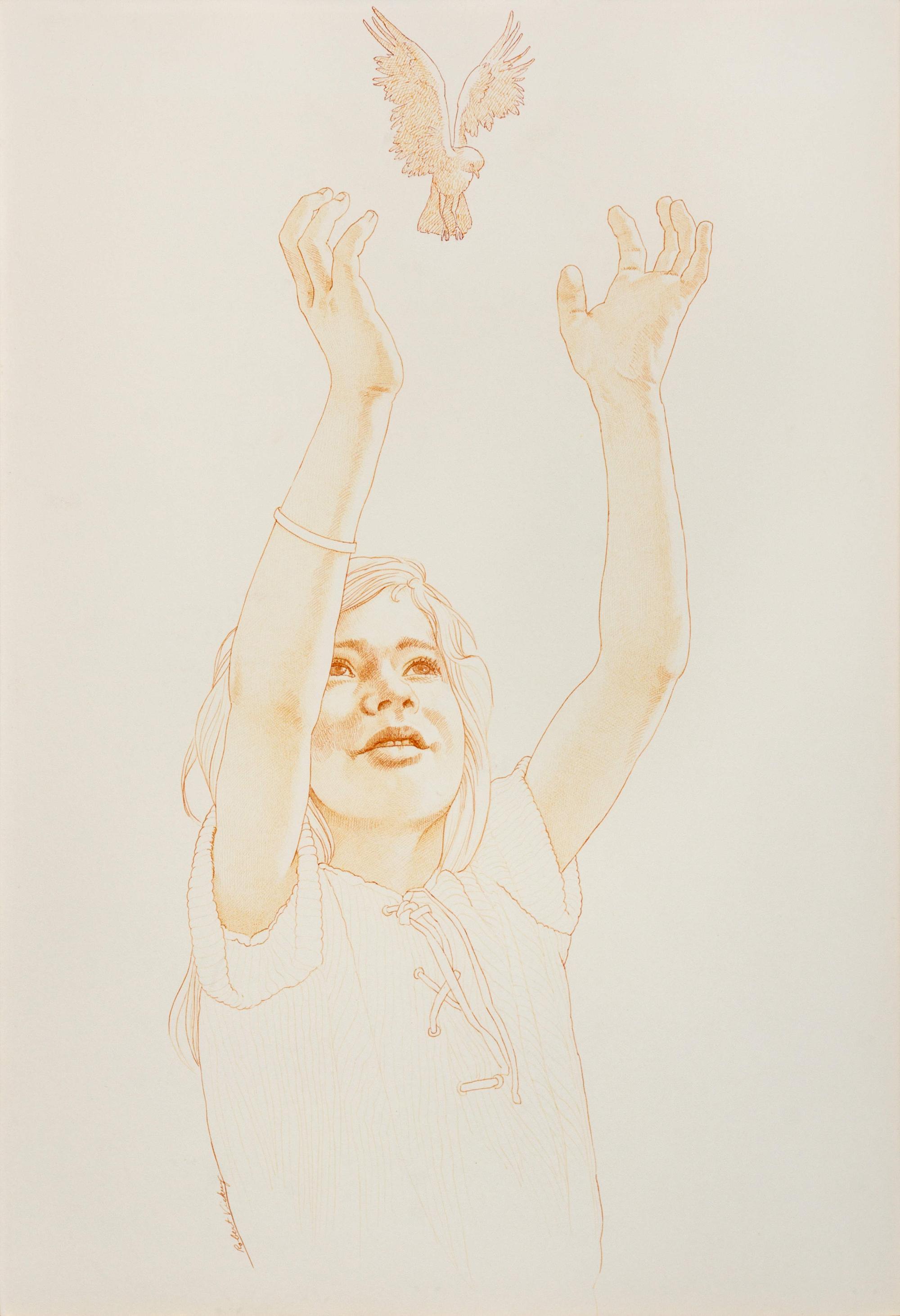 Girl Freeing Bird