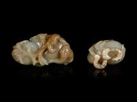 Two Chinese Jade Carvings of Fruits and Animals