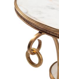 A Pair of Gilt Bronze and White Marble Guéridon Tables