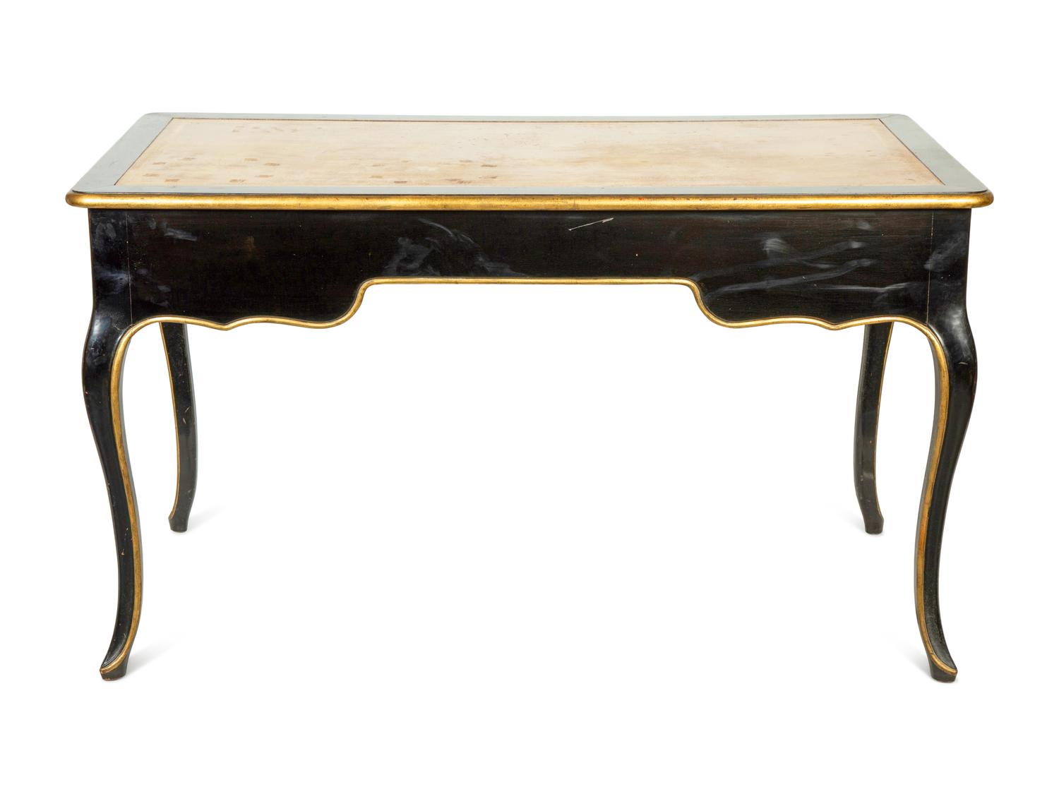 A Louis XV Style Ebonized Bureau Plat