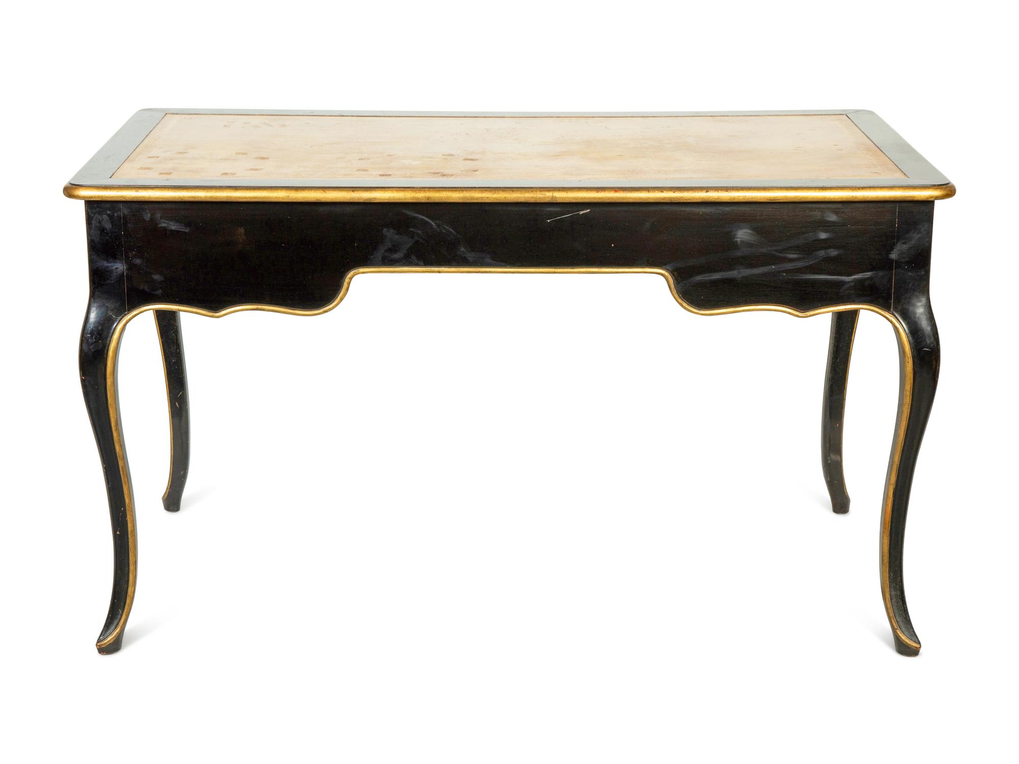 A Louis XV Style Ebonized Bureau Plat