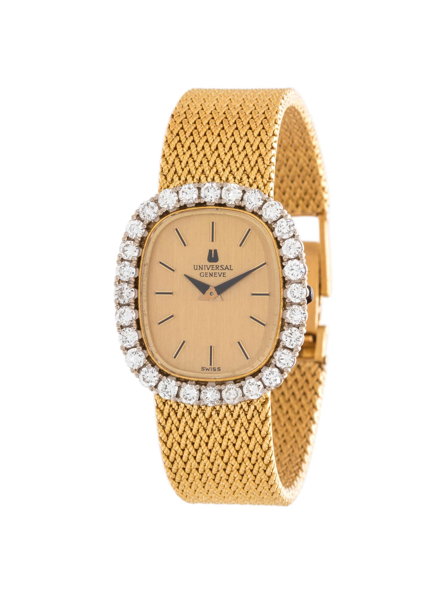 UNIVERSAL GENEVE, 18K YELLOW GOLD AND DIAMOND WRISTWATCH