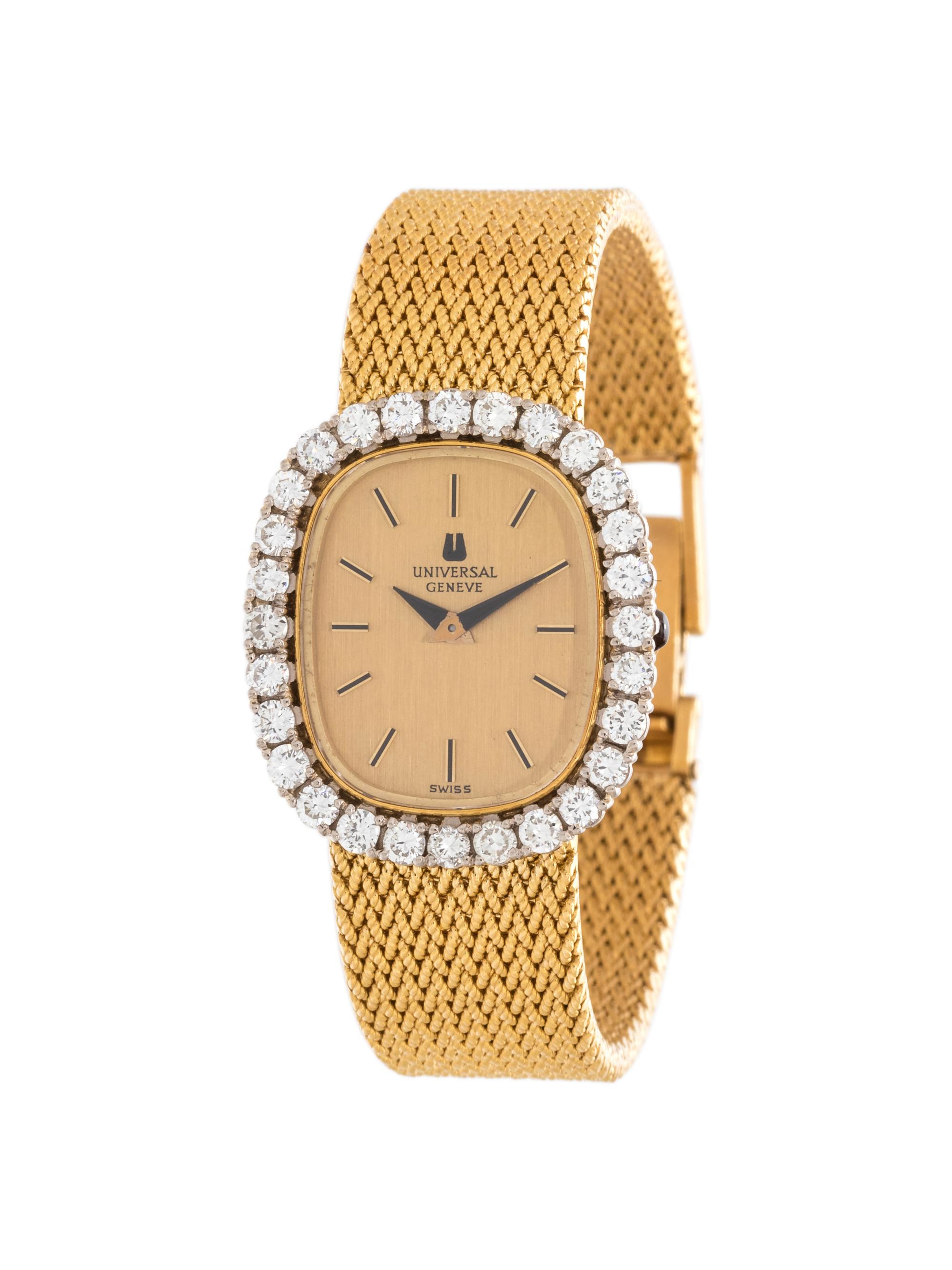UNIVERSAL GENEVE, 18K YELLOW GOLD AND DIAMOND WRISTWATCH