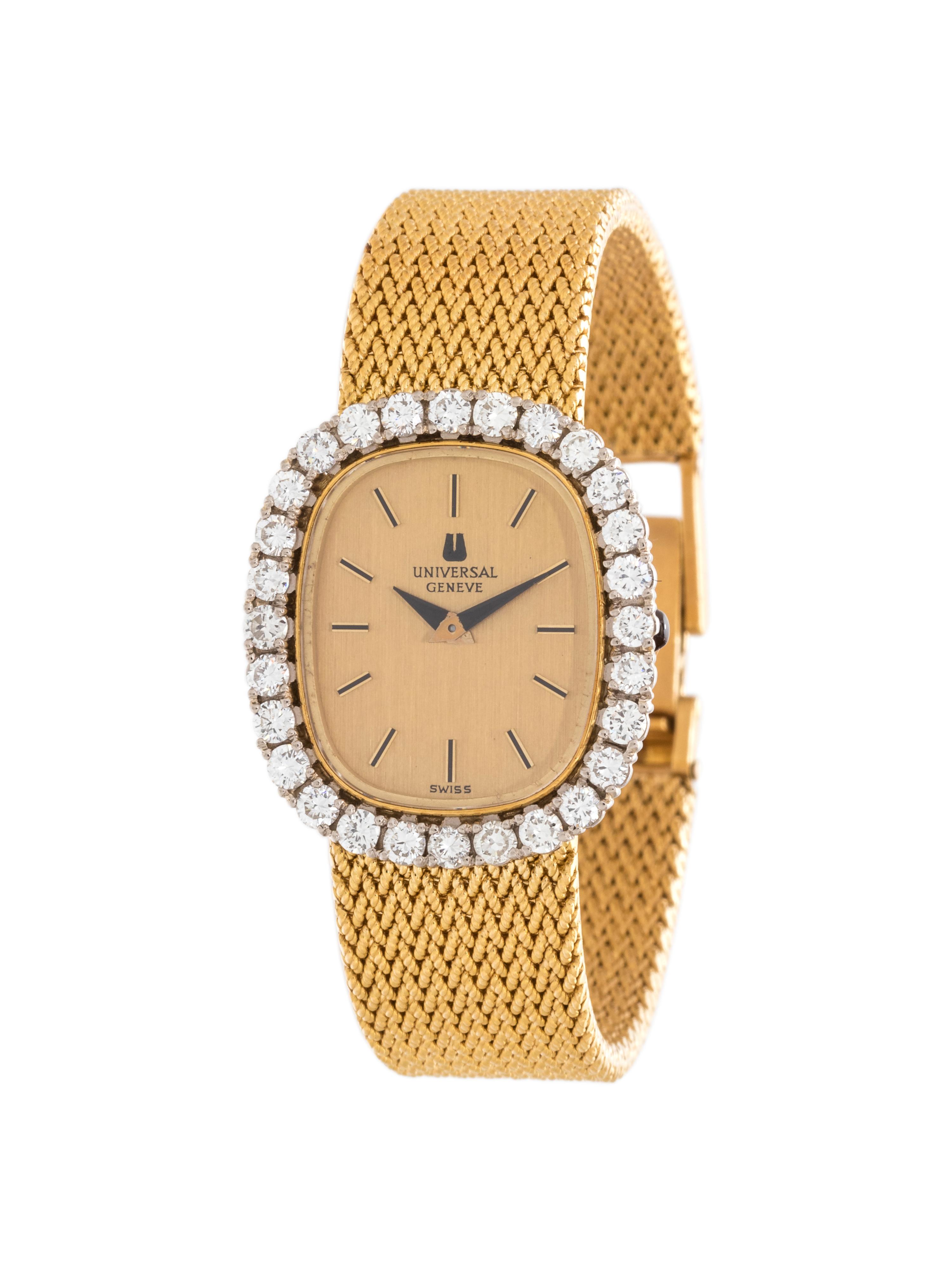 UNIVERSAL GENEVE, 18K YELLOW GOLD AND DIAMOND WRISTWATCH