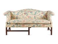 A George III Style Mahogany Camelback Sofa