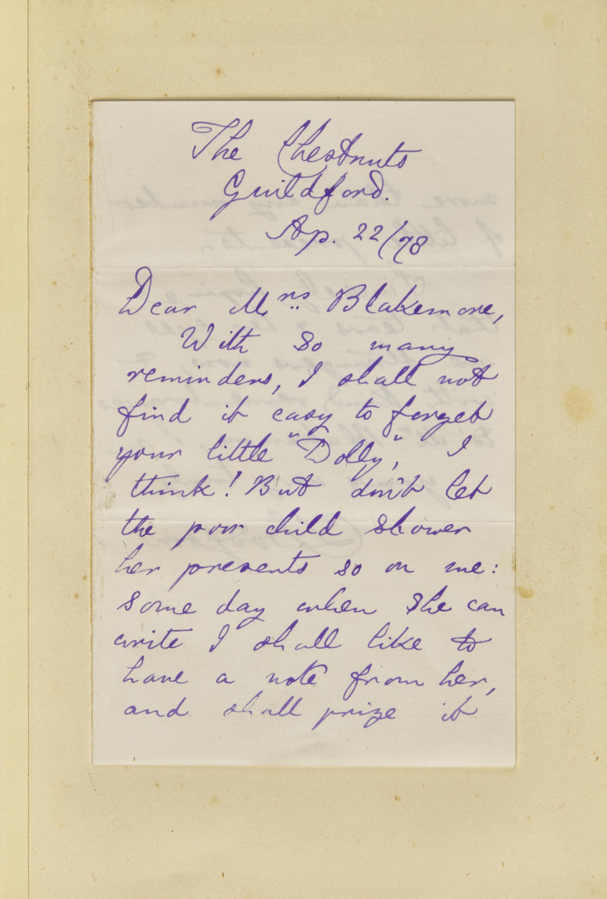 Carroll, Lewis (Charles Lutwidge Dodgson). Group of 8 Autograph Letters, signed