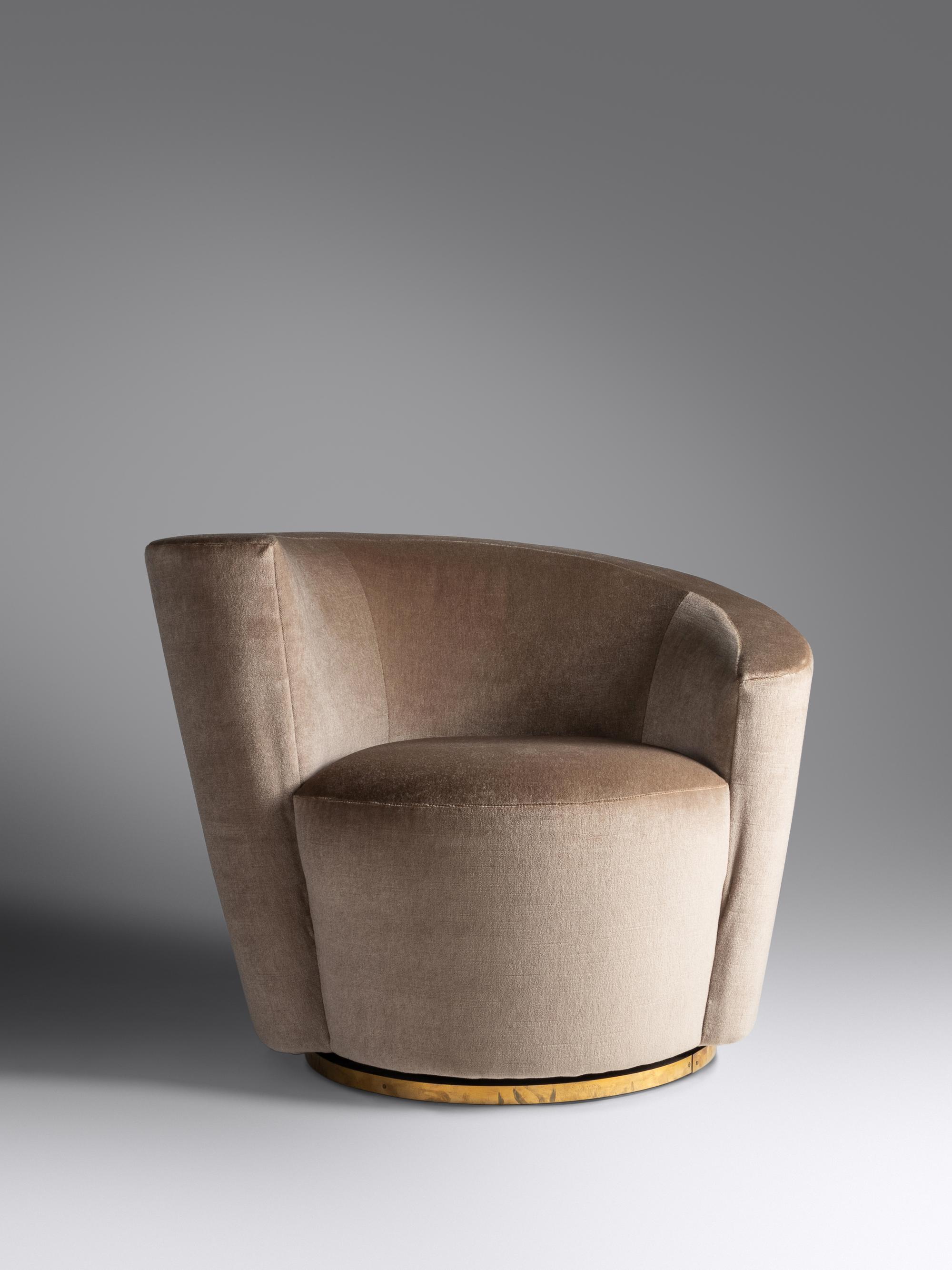 Pair of Nautilus Swivel Chairs Directional, USA