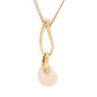 White Chalcedony, Diamond, and Yellow Gold Necklace