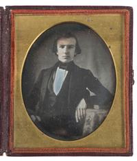 [ABOLITION] -- [EARLY PHOTOGRAPHY]. Ninth plate daguerreotype of painting of John Jay (1745-1829) and sixth plate daguerreotype of his grandson, John Jay II (1817-1894).