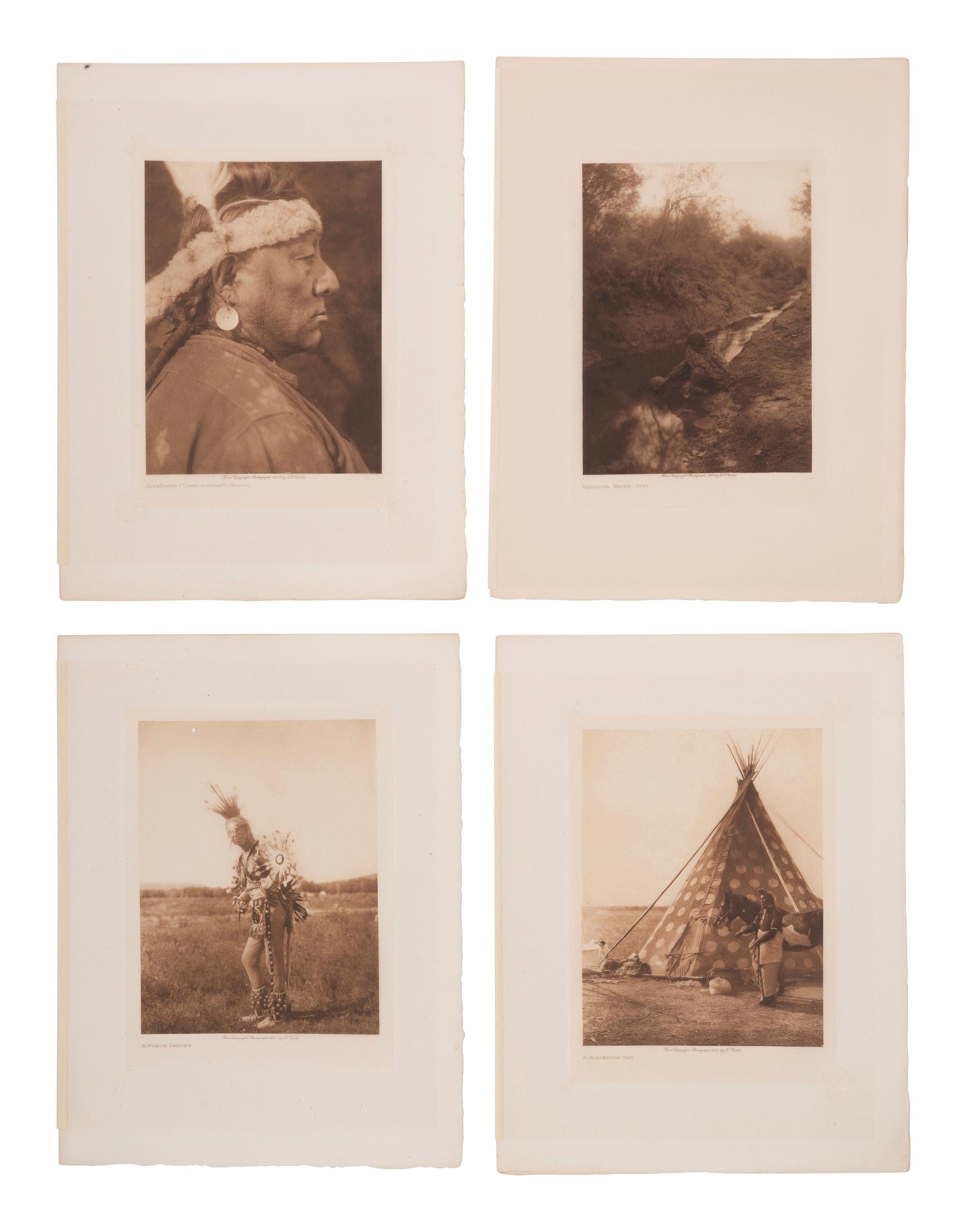 CURTIS, Edward S., photographer. 80 volume photogravures on tissue of Native American subjects.