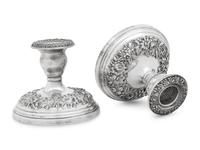 Two Pairs of S. Kirk and Son Repousse Silver Candlesticks