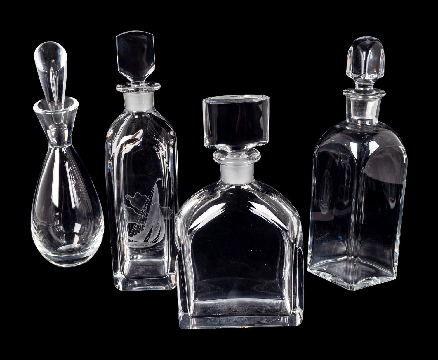 Four Glass Decanters