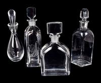 Four Glass Decanters
