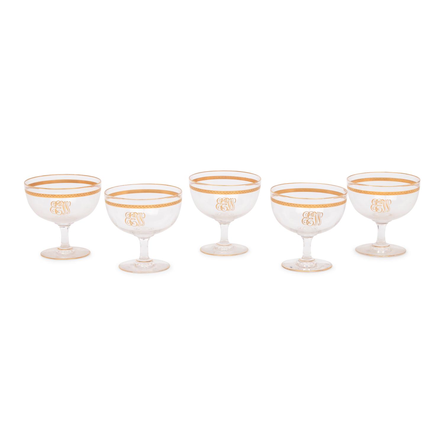 A Collection of Parcel-Gilt Glass Table Articles