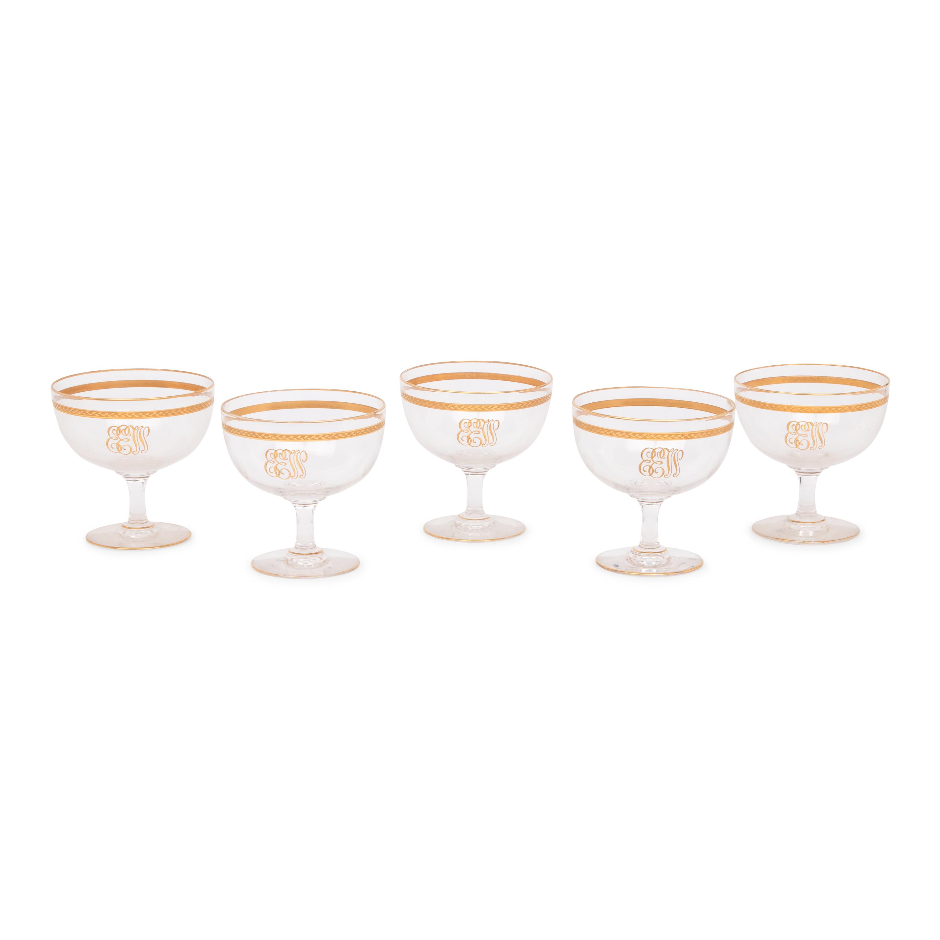 A Collection of Parcel-Gilt Glass Table Articles