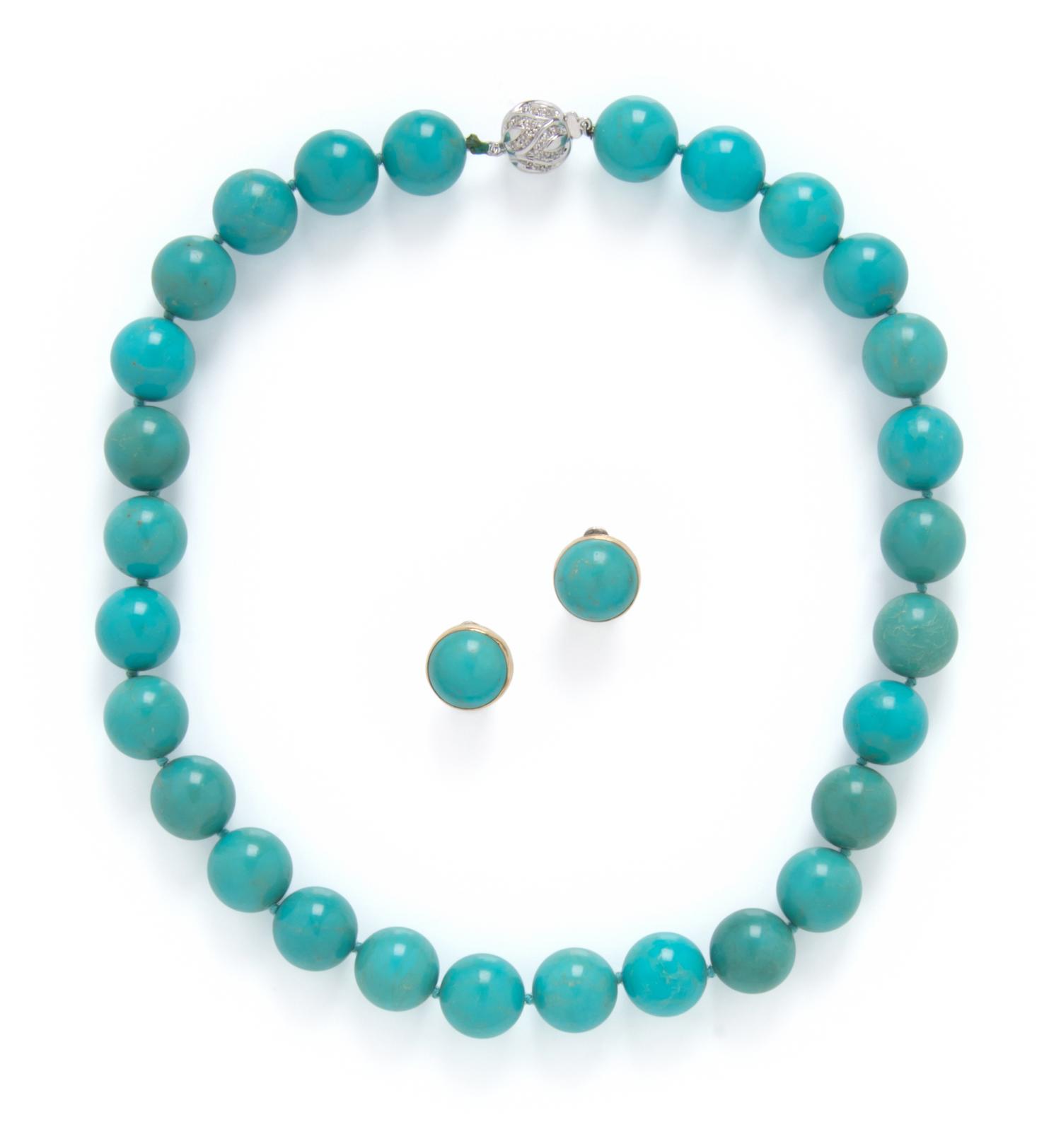 TURQUOISE NECKLACE AND EARRINGS