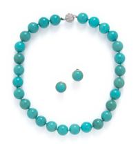 TURQUOISE NECKLACE AND EARRINGS