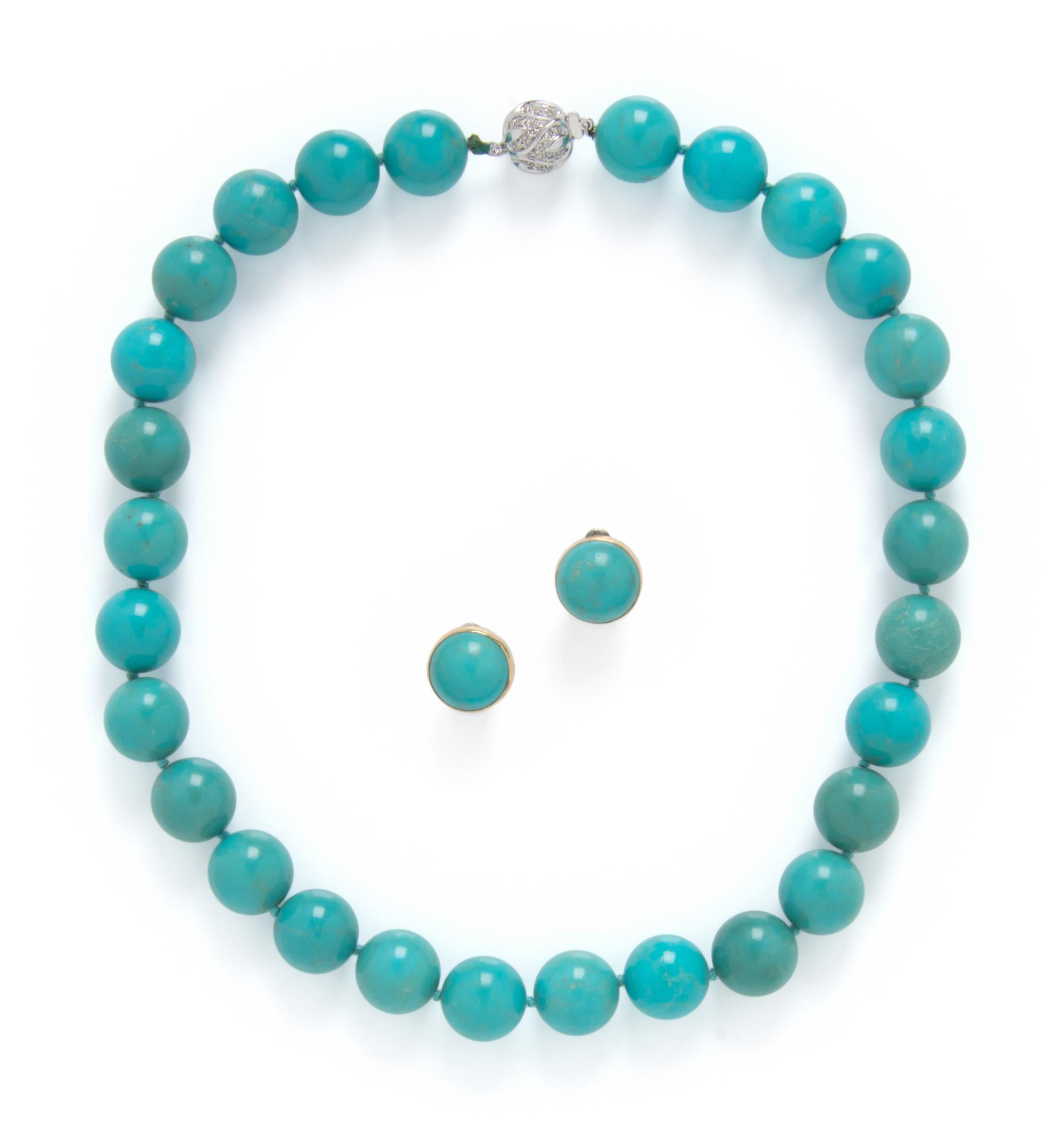 TURQUOISE NECKLACE AND EARRINGS