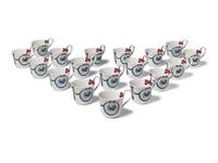 A Set of Eighteen Royal Copenhagen Jingle Bells Coffee Cups