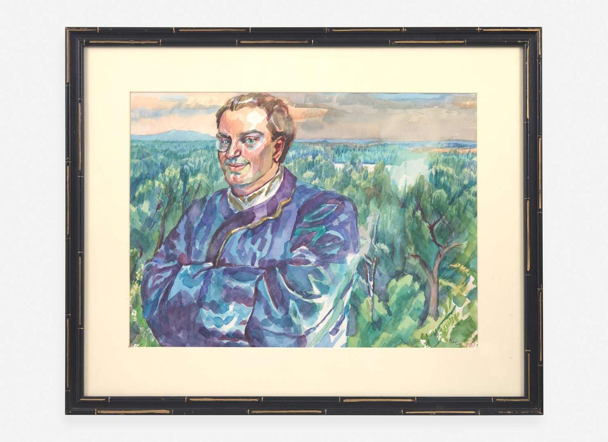 Henry Koerner (American/Austrian, 1915–1991) - Portrait of a Man in a Field together with The Composer