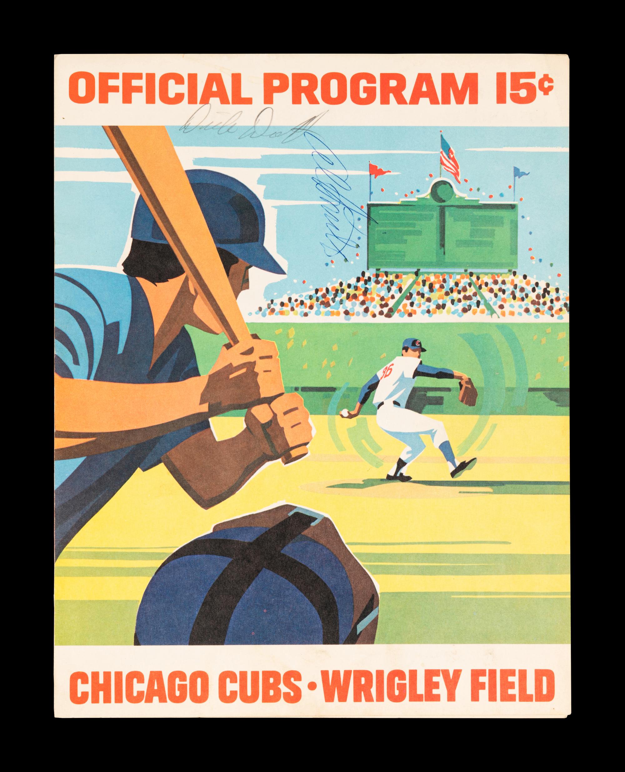 A Group of 12 1960s-70s Chicago Cubs Wrigley Field Signed Autograph Scorecards (Including Ernie Banks, Billy Williams, Fergie Jenkins and Ron Santo)