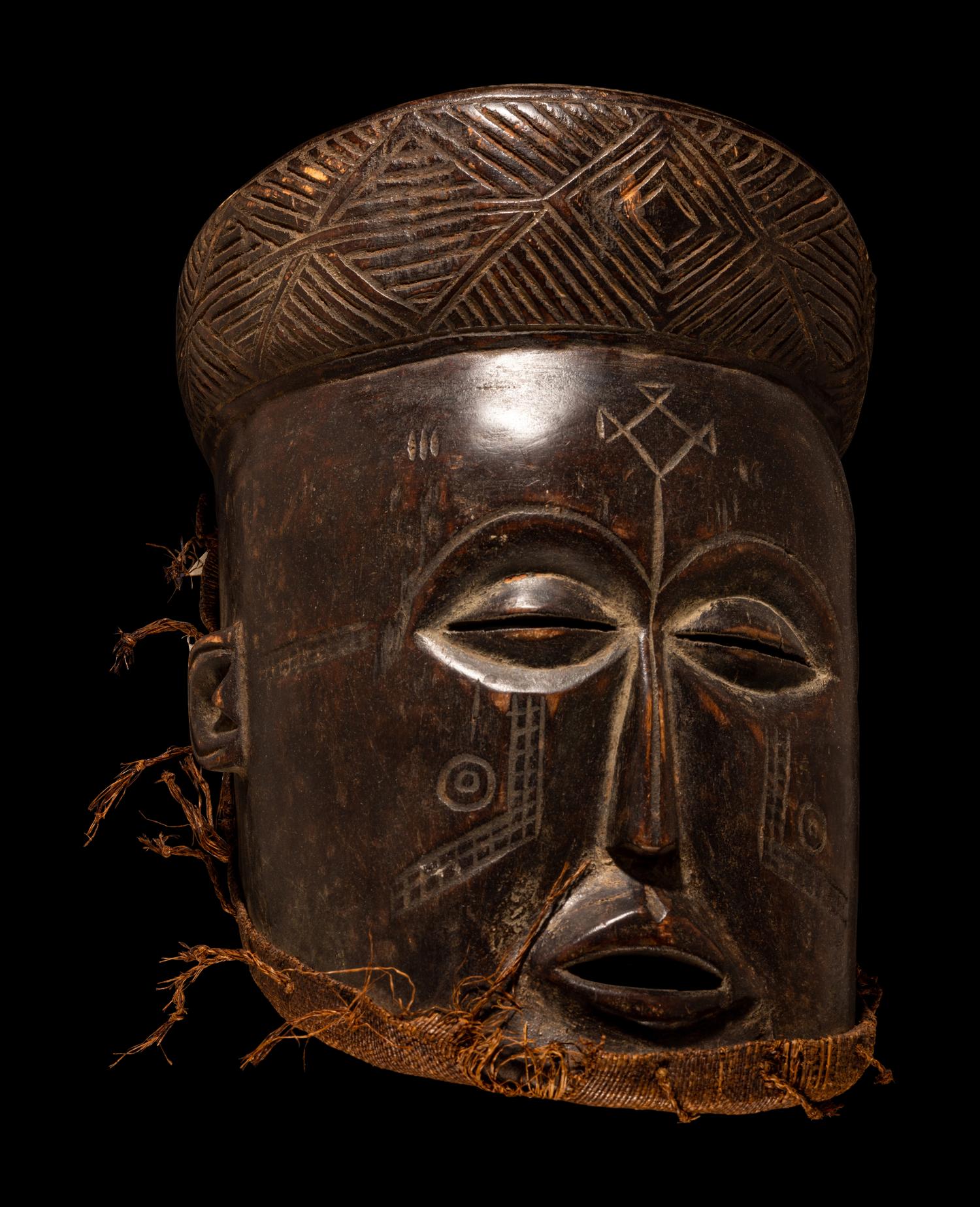 A Chokwe Wood Helmet Mask