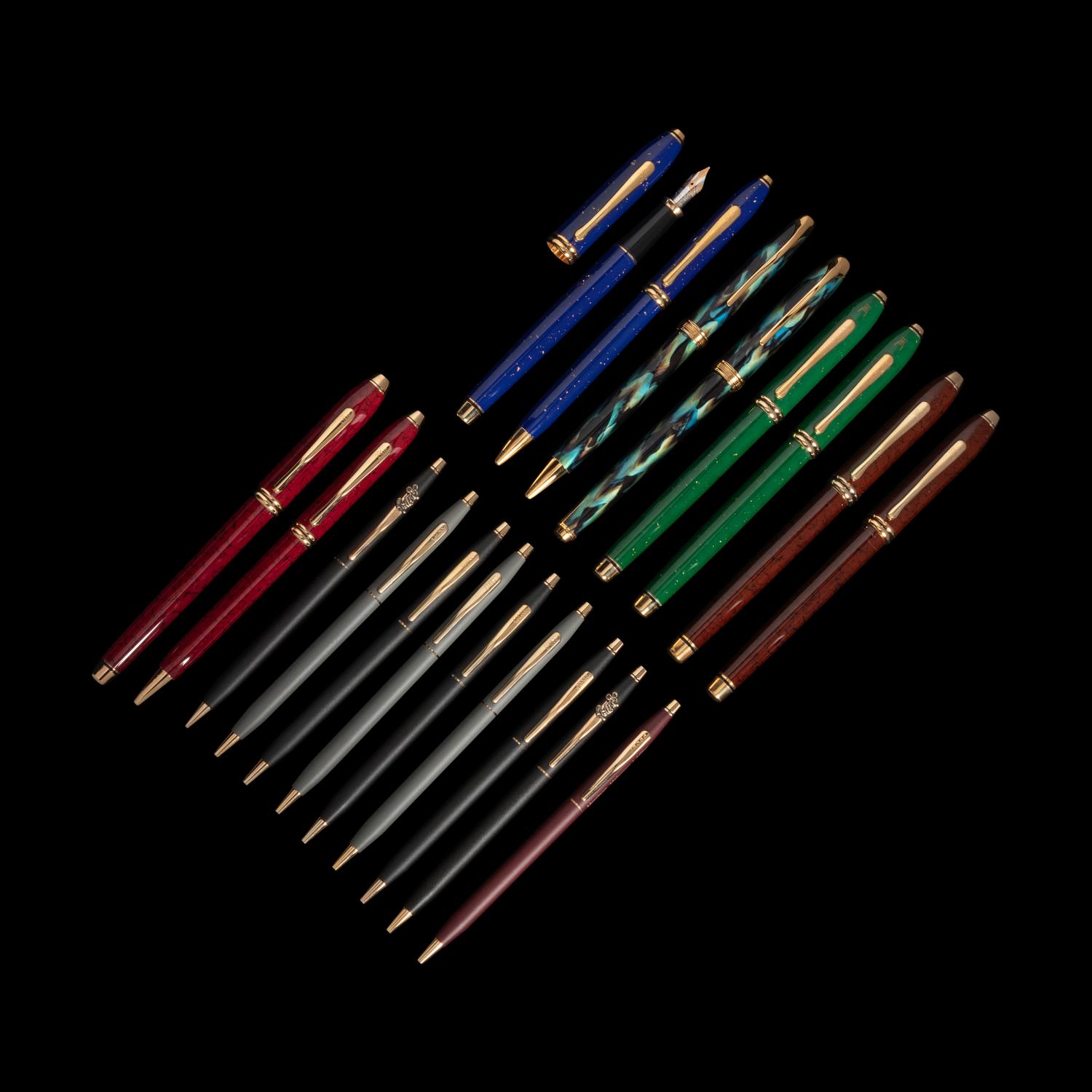 A Collection of Nineteen Cross Writing Instruments