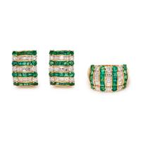 EMERALD AND DIAMOND SET