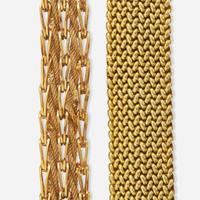 A Set of Two 14K Yellow Gold Bracelets