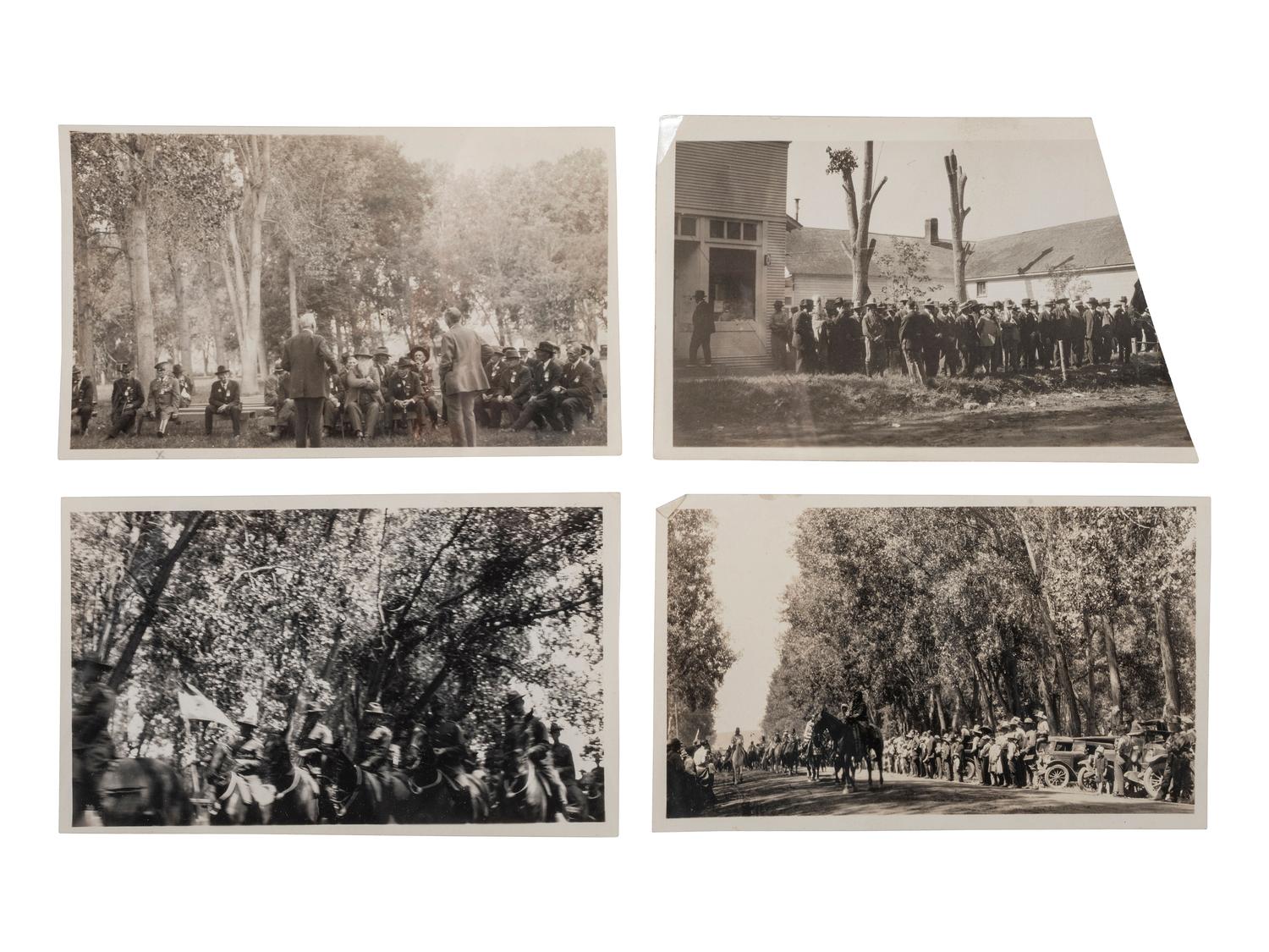 [LATE INDIAN WARS]. A group of 28 photographs from the 50th Anniversary of the Battle of the Little Bighorn, and other Custer Memorials, comprising: