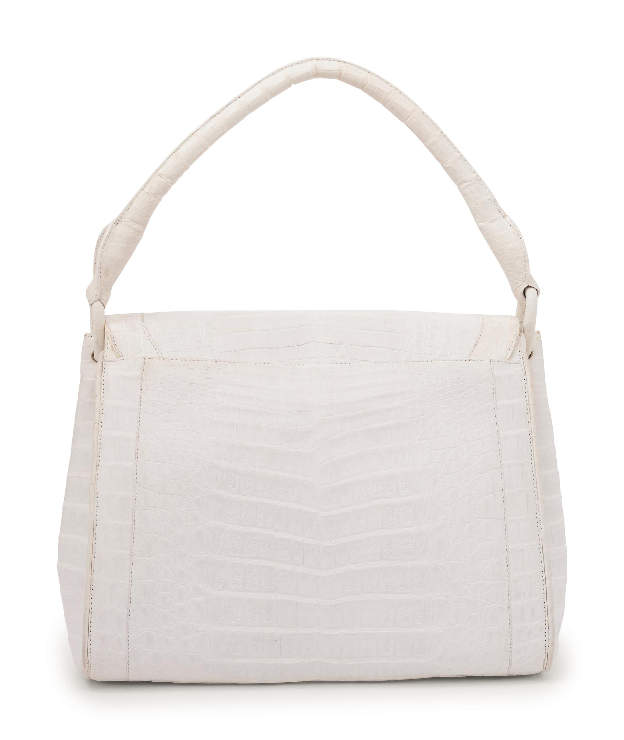 Nancy Gonzalez White Crocodile Bag, 2000s