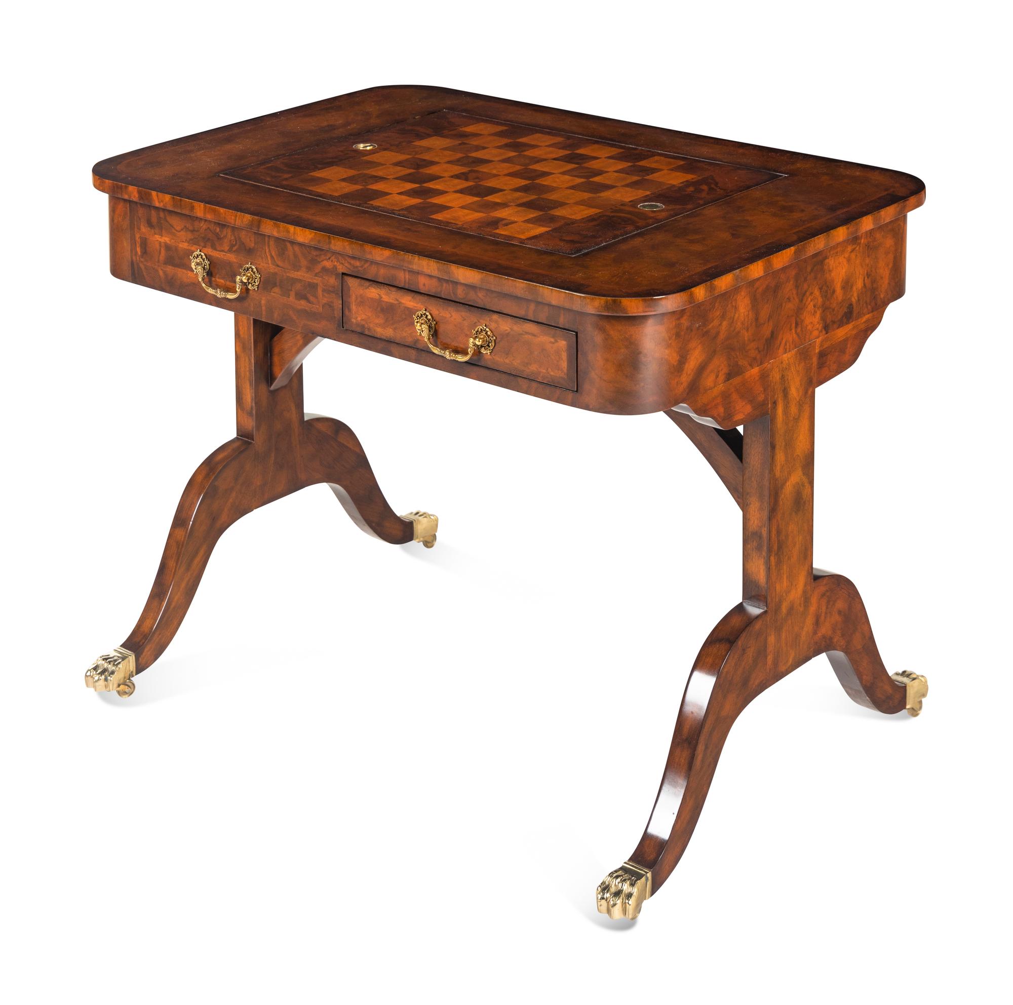 A Regency Style Walnut Game Table